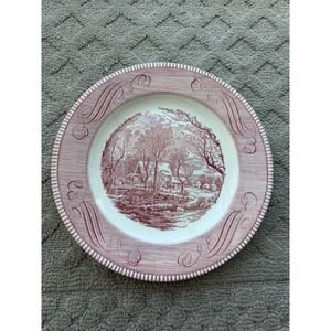 Currier & Ives, Royal-Ironstone antique porcelain dinner plate